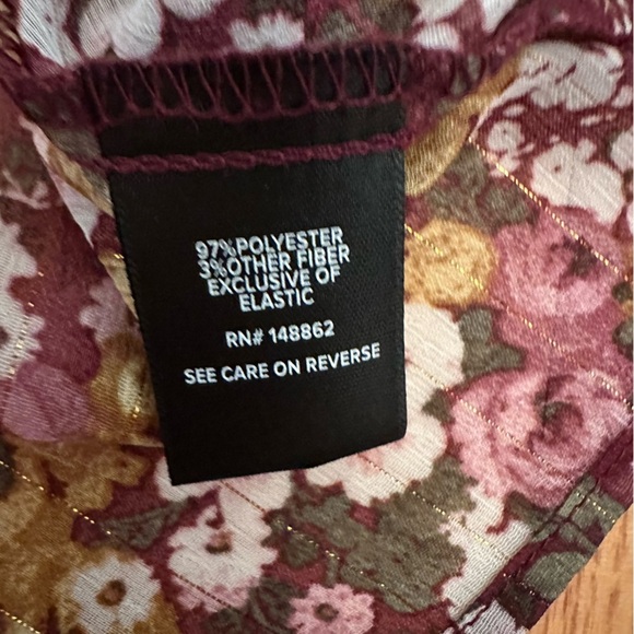 Torrid Floral Crinkle Chiffon Smocked Blouson Long Sleeve Blouse Size 0 (k11) - Picture 12 of 12